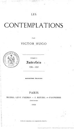 Victor Hugo Les Contemplations