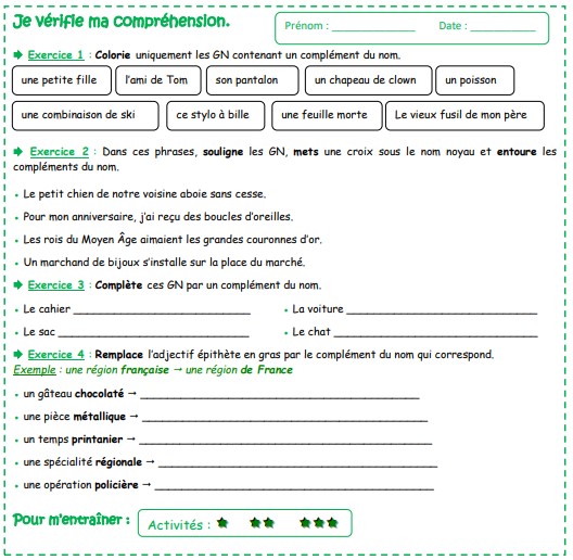 évaluation Complément Circonstanciel Cm2 Avec Correction exercices 6ème compléments circonstanciels